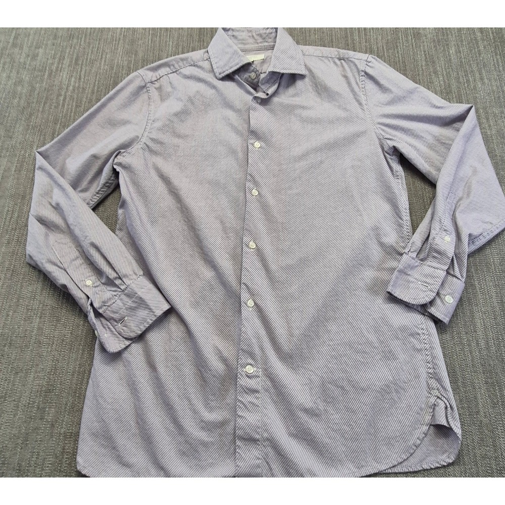 Banana Republic Dobby Dre men's Slim fit purple striped button up shirt‎ M L/S